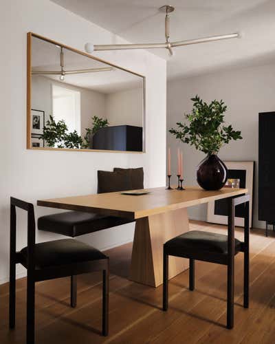  Mid-Century Modern Minimalist Dining Room. West Village Apartment by Stadt Architecture.
