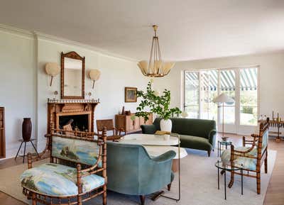  Preppy Hollywood Regency Family Home Living Room. Hook Pond Residence by Workstead.