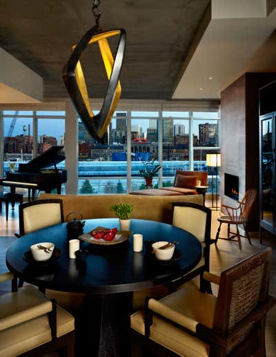  Modern Apartment Dining Room. One Riverfront Park by Nancy Sanford Interior Design.