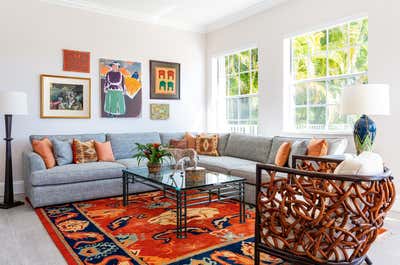  Transitional Vacation Home Living Room. West Palm Beach by Goralnick Architecture and Deisgn.