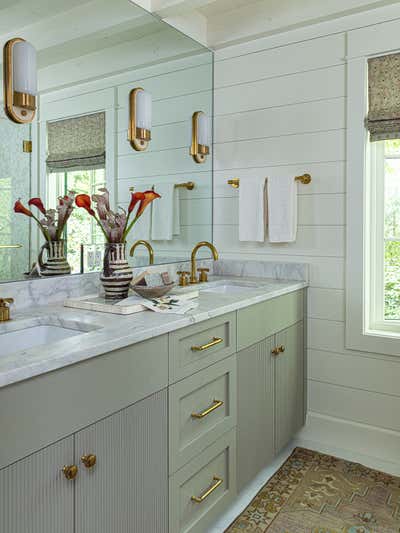  Cottage Bathroom. Grassy Creek Road by Maggie Dillon Interiors.