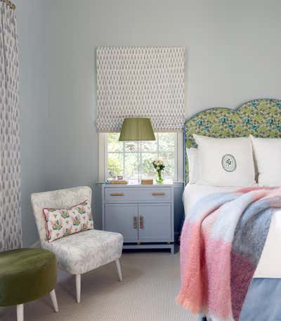 Cottage Family Home Bedroom. Kitley Place by Maggie Dillon Interiors.