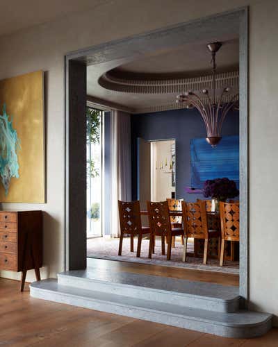  Eclectic Dining Room. Trousdale Estate  by Studio Shamshiri.