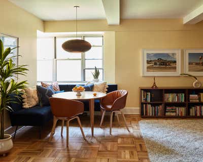  Mid-Century Modern Apartment Dining Room. LES Writer's Nest by Gia Sharp Design LLC.