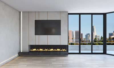  Modern Minimalist Bachelor Pad Living Room. Wilshire House  by Rocha Design Studio.