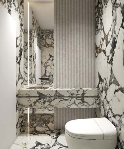 Modern Bachelor Pad Bathroom. Wilshire House  by Rocha Design Studio.