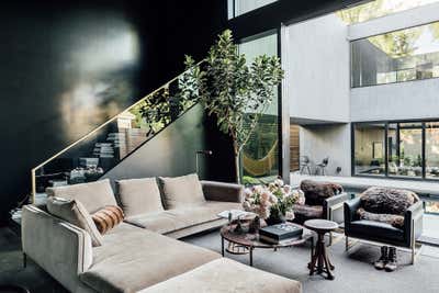  Modern Organic Bachelor Pad Living Room. Tree House - SLC by Cityhome Collective.