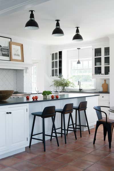  English Country Cottage Family Home Kitchen. Orient, Long Island Residence by BHDM Design.
