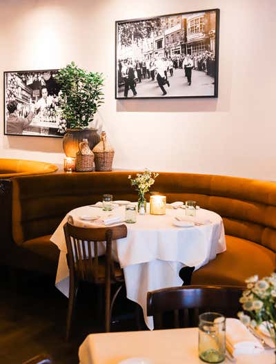  Art Deco Restaurant Dining Room. Felice 84 Montague by Sam Tannehill Interiors.