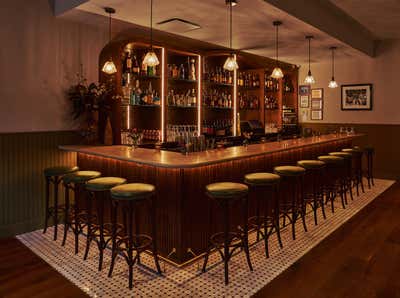  Mid-Century Modern Bar and Game Room. Felice- 615 Hudson by Sam Tannehill Interiors.