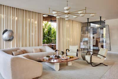 Contemporary Beach House Living Room. Miami Beach Residence  by Evan Edward .