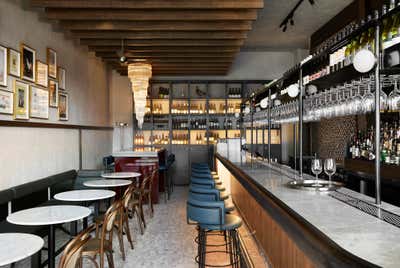  Mid-Century Modern French Restaurant Bar and Game Room. Frédéric by Léo Terrando Design.