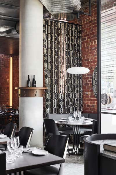  Mid-Century Modern French Eclectic Restaurant Dining Room. Frédéric by Léo Terrando Design.