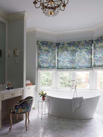  Transitional Family Home Bathroom. A Classic Beauty  by Charlotte Lucas Design.