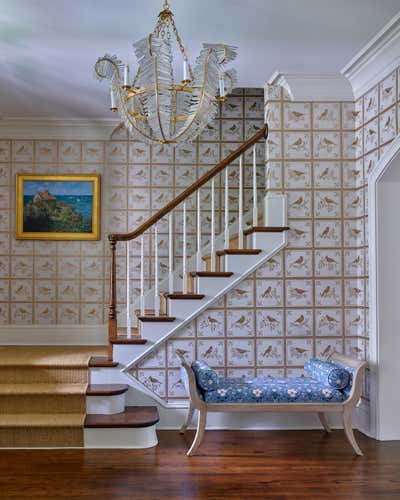  Transitional Family Home Entry and Hall. A Classic Beauty  by Charlotte Lucas Design.