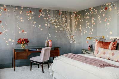  Eclectic Apartment Bedroom. Statement Piece by Kendall Wilkinson Design.
