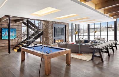  Mid-Century Modern Country House Bar and Game Room. Alpine Tranquility by Kendall Wilkinson Design.