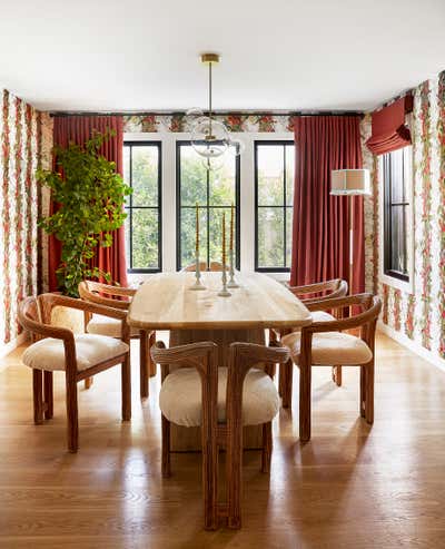  Eclectic Transitional Family Home Dining Room. Larchmont Modern Bungalow by Murphy Deesign.