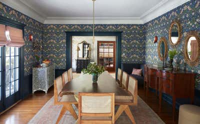  Mediterranean Maximalist Family Home Dining Room. West Adams Dining Room by Murphy Deesign.