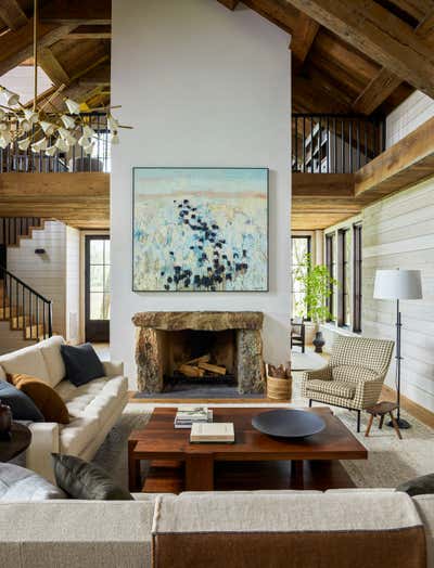  Farmhouse Country House Living Room. Bigfork by Kylee Shintaffer Design.
