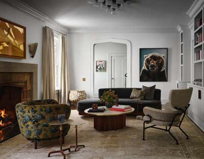  Bohemian Eclectic Family Home Living Room. Old Enfield Preservation by Ashby Collective.