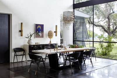  Modern Contemporary Country House Dining Room. Hill Country Ranch by Sara Story Design.