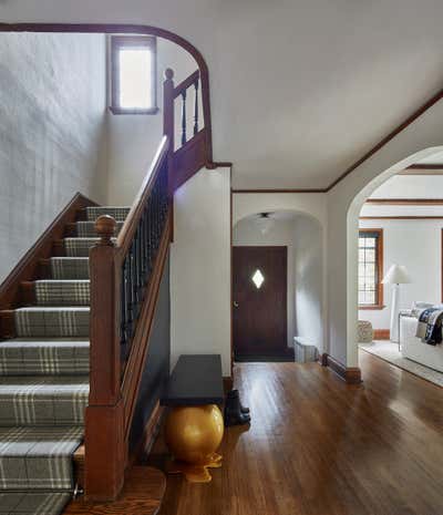  Mid-Century Modern Entry and Hall. Timeless Tudor by Mazza Collective, LLC.