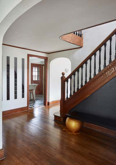 Contemporary Entry and Hall. Timeless Tudor by Mazza Collective, LLC.