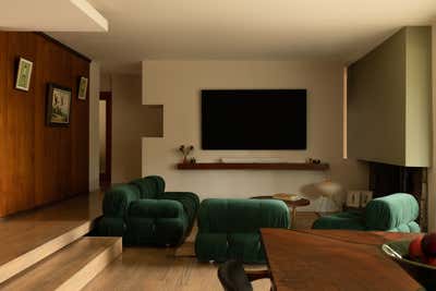  Mid-Century Modern Family Home Living Room. Tustin Tropical by Cinquieme Gauche.