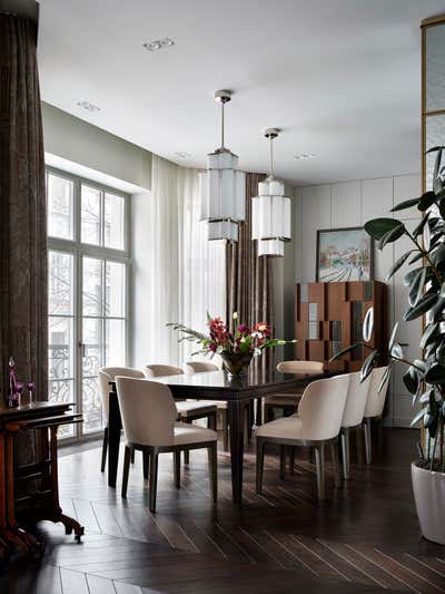 Art Deco Dining Room. Step Inside an Art Collector's Apartment by O&A Design Ltd.