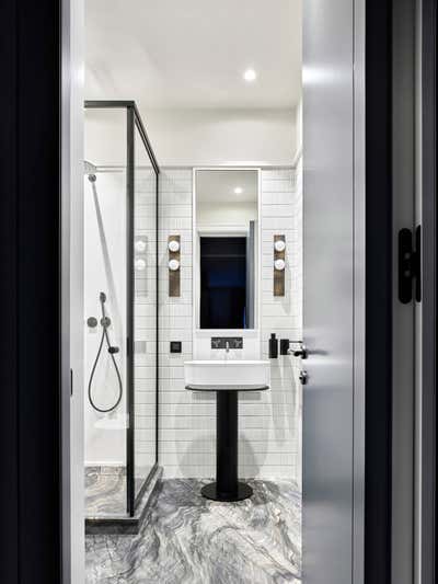  Western Apartment Bathroom. Step Inside an Art Collector's Apartment by O&A Design Ltd.