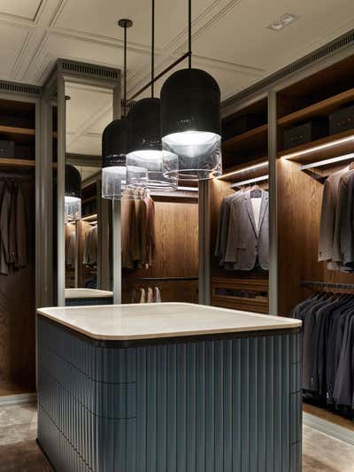  Art Deco Western Apartment Storage Room and Closet. Step Inside an Art Collector's Apartment by O&A Design Ltd.