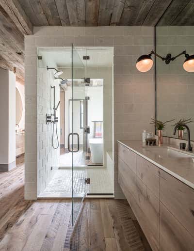  Organic Rustic Family Home Bathroom. Bridger Main House by Abby Hetherington Interiors.