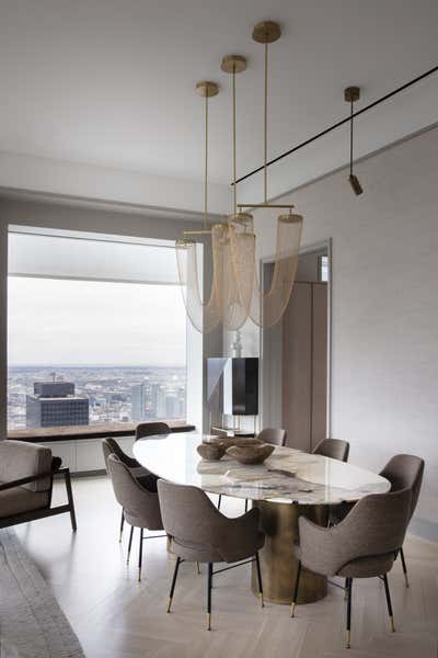  Minimalist Contemporary Apartment Dining Room. 432 Park Avenue by StudioCAHS.