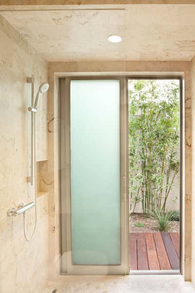  Mediterranean Bathroom. Sustainable Beach House by Maienza Wilson.