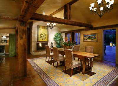  Mid-Century Modern Country House Dining Room. Santa Barbara Adobe Estate by Maienza Wilson.