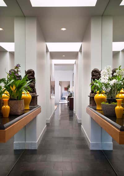  Mid-Century Modern Family Home Lobby and Reception. Montecito Modern Villa by Maienza Wilson.