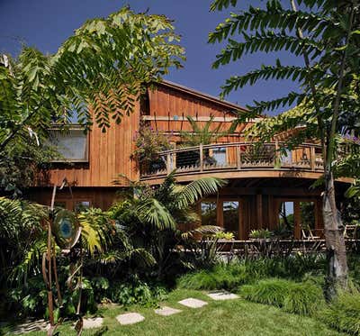  Asian Cottage Beach House Exterior. Montecito Garden Beach House by Maienza Wilson.