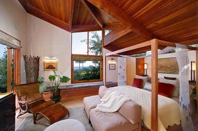  Asian Cottage Beach House Bedroom. Montecito Garden Beach House by Maienza Wilson.