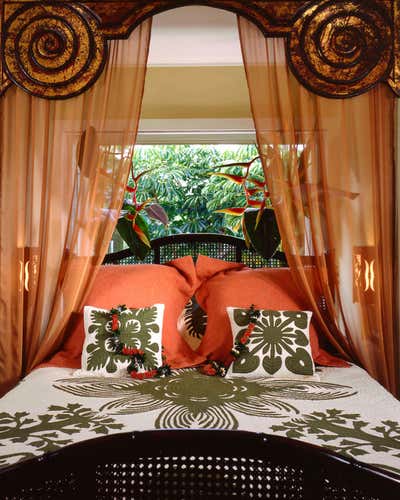  Moroccan Mediterranean Vacation Home Bedroom. Honolulu Hideway, Architectural Digest by Maienza Wilson.