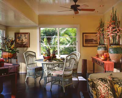  Mediterranean Arts and Crafts Vacation Home Dining Room. Honolulu Hideway, Architectural Digest by Maienza Wilson.