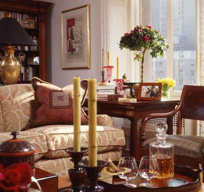  Moroccan British Colonial Family Home Living Room. Manhattan Classic, Architectural Digest by Maienza Wilson.
