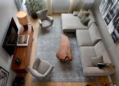  Mid-Century Modern Cottage Living Room. New York City West Village Loft by Maienza Wilson.