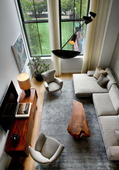  Mid-Century Modern Living Room. New York City West Village Loft by Maienza Wilson.