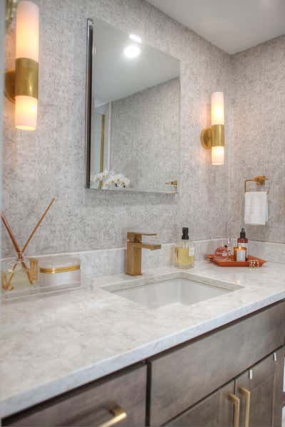  Office Bathroom. Rittenhouse Pied-a-terre  by Stella Ludwig Interiors, LLC.