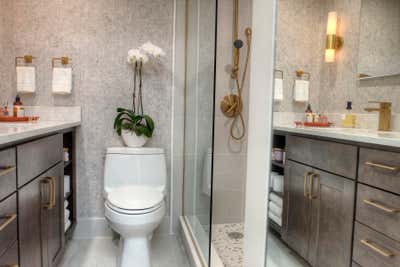  Modern Office Bathroom. Rittenhouse Pied-a-terre  by Stella Ludwig Interiors, LLC.
