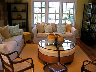  British Colonial Mediterranean Country House Living Room. Nantucket Compound by Maienza Wilson.