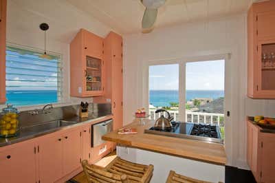  British Colonial Beach House Kitchen. Honolulu Black Point On Mauanalua Bay by Maienza Wilson.