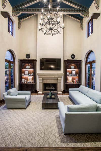  British Colonial Mediterranean Country House Living Room. Spanish Colonial Revival, Dallas by Maienza Wilson.