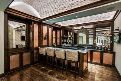  British Colonial Country House Bar and Game Room. Spanish Colonial Revival, Dallas by Maienza Wilson.
